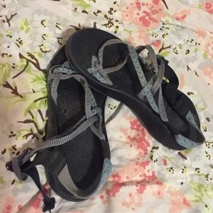 Blue double strap Chacos
